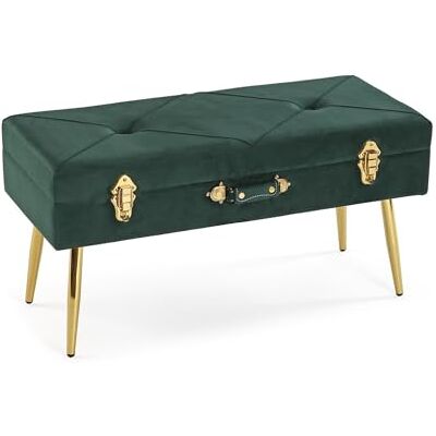 Versa Chic Style Petto voetenbedbank, afmetingen (H x L x B) 80 x 34 x 42 cm, kleur groen Versa Chic Style Petto voetenbedbank, afmetingen (H x L x B) 80 x 34 x 42 cm, kleur groen