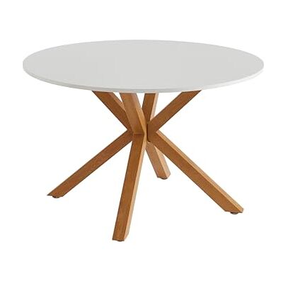 BAÏTA Eettafel, rond, Harry wit en eikeneffect, 120 cm BAÏTA Eettafel, rond, Harry wit en eikeneffect, 120 cm