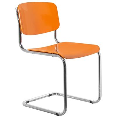 DRW Set van 4 stoelen van ABS en metaal, verchroomd en geel, 43 x 57 x 81 cm DRW Set van 4 stoelen van ABS en metaal, verchroomd en geel, 43 x 57 x 81 cm