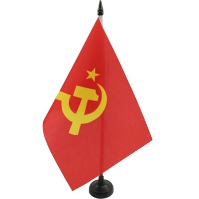 AZ FLAG USSR Central logo Table Flag 5'' x 8'' Red comunist Office Flag 100% Polyester 21 x 14 cm Mini Desk Flag with 10'' Pole and Black Plastic Base AZ FLAG USSR Central logo Table Flag 5'' x 8'' Red comunist Office Flag 100% Polyester 21 x 14 cm Mini Desk Flag with 10'' Pole and Black Plastic Base