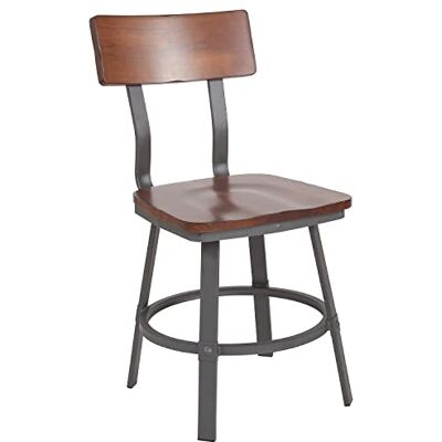 Flash Furniture Flash Meubels Restaurant Zitting, Hout, Rustieke Walnoot Flash Furniture Flash Meubels Restaurant Zitting, Hout, Rustieke Walnoot
