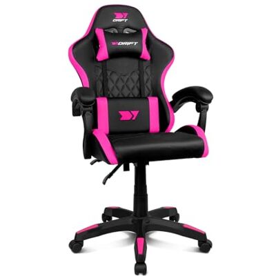 DRIFT GAMING DR35 – Professionele Ergonomische Gaming Stoel met Lendensteun en Verstelbare 2D Armleuningen, 135° Kantelbaar, Robuust Onderstel, Stille Wielen, Bekleed met Kunstleer, Zwart/Fuchsia DRIFT GAMING DR35 – Professionele Ergonomische Gaming Stoel met Lendensteun en Verstelbare 2D Armleuningen, 135° Kantelbaar, Robuust Onderstel, Stille Wielen, Bekleed met Kunstleer, Zwart/Fuchsia