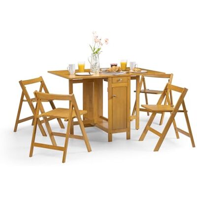 Julian Bowen Savoy Compacte eetkamer van licht eiken, hard hout, licht eiken kleur Julian Bowen Savoy Compacte eetkamer van licht eiken, hard hout, licht eiken kleur