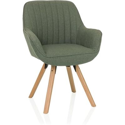 hjh LIVING Draaibare eetkamerstoel Scandi Soft Gestoffeerde stoel met armleuningen en poten van beukenhout, comfortabel gestoffeerd, stoffen bekleding Mint hjh LIVING Draaibare eetkamerstoel Scandi Soft Gestoffeerde stoel met armleuningen en poten van beukenhout, comfortabel gestoffeerd, stoffen bekleding Mint