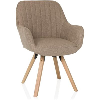 hjh LIVING Gestoffeerde stoel SCANDI SOFT Stof Beige hjh LIVING Gestoffeerde stoel SCANDI SOFT Stof Beige