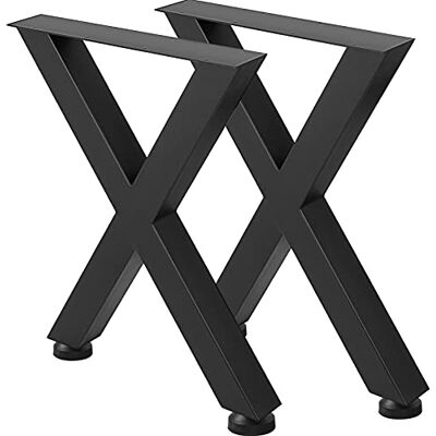 VEVOR Set van 2 stalen tafelpoten, 78 "hoogte 61 cm brede eettafelpoten, zwaar belastbare 3,1 "vierkante doossectie X frame tafelpoten, 78 x 24 x 3,1 inch zwarte kleur industriële landelijke stijl VEVOR Set van 2 stalen tafelpoten, 78 "hoogte 61 cm brede eettafelpoten, zwaar belastbare 3,1 "vierkante doossectie X frame tafelpoten, 78 x 24 x 3,1 inch zwarte kleur industriële landelijke stijl