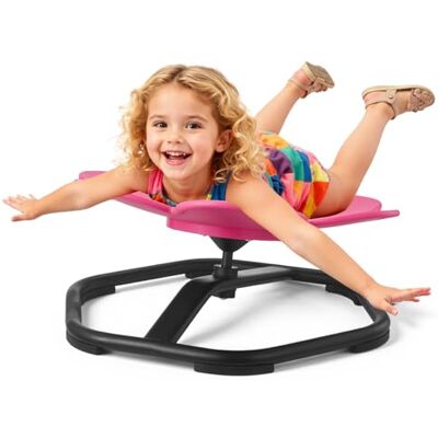 VEVOR Draaibare stoel voor kinderen, capaciteit 100 kg, sensorische draaistoel, roterende zitting met bloemblaadjesmotief, antislip onderkant, bevordert coördinatie, evenwicht en concentratie, roze VEVOR Draaibare stoel voor kinderen, capaciteit 100 kg, sensorische draaistoel, roterende zitting met bloemblaadjesmotief, antislip onderkant, bevordert coördinatie, evenwicht en concentratie, roze