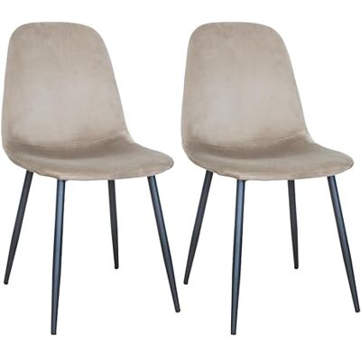 GARDENIA Becky Stoelen, Staal, Beige, 2, Eenheid GARDENIA Becky Stoelen, Staal, Beige, 2, Eenheid