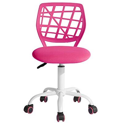 FurnitureR Gamingstoel voor kinderen, bureaustoel, gamerstoel, bureaustoel, ergonomisch modern design, mouwloos, zithoogteverstelling, rubberen wielen, roze FurnitureR Gamingstoel voor kinderen, bureaustoel, gamerstoel, bureaustoel, ergonomisch modern design, mouwloos, zithoogteverstelling, rubberen wielen, roze