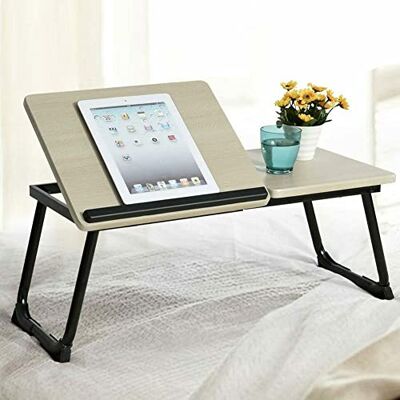 BAKAJI bedtafel voor bedden, draagbaar, ideaal voor notebooks, notebooks, inklapbaar, 65 x 30 cm, salontafel voor bedden, benen en tafels, kleur: beuken BAKAJI bedtafel voor bedden, draagbaar, ideaal voor notebooks, notebooks, inklapbaar, 65 x 30 cm, salontafel voor bedden, benen en tafels, kleur: beuken
