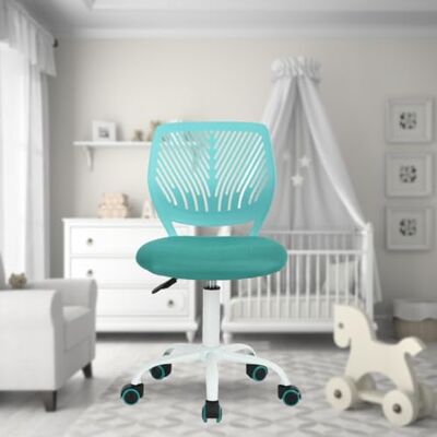 FurnitureR Veelzijdige bureaustoel voor kinderen, werkstoel zonder armleuningen met verstelbare hoogte, kleurrijke draaistoel voor school en thuiskantoor, turquoise FurnitureR Veelzijdige bureaustoel voor kinderen, werkstoel zonder armleuningen met verstelbare hoogte, kleurrijke draaistoel voor school en thuiskantoor, turquoise