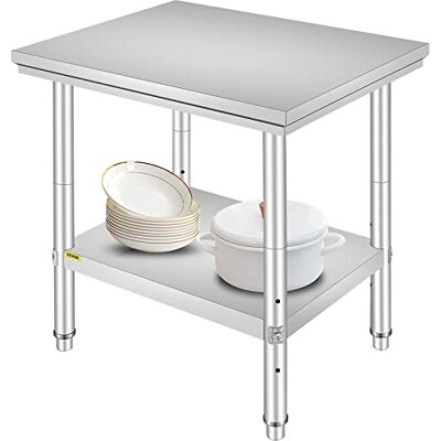VEVOR Keukenwerktafel, roestvrij staal, 60 x 76 x 80 cm, werkblad, keuken, 2 etages, werktafel van roestvrij staal, voor het bereiden van keuken, levensmiddelen, maaltijden, hotels, kantoren, VEVOR Keukenwerktafel, roestvrij staal, 60 x 76 x 80 cm, werkblad, keuken, 2 etages, werktafel van roestvrij staal, voor het bereiden van keuken, levensmiddelen, maaltijden, hotels, kantoren,