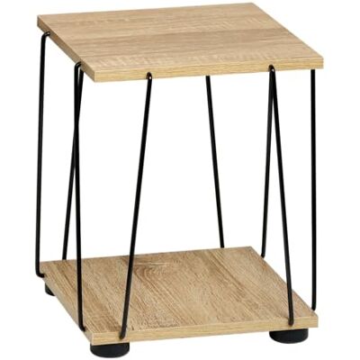 Kesper Bijzettafel – FSC-gecertificeerde houtlook – 31,5 x 31,5 x 38,5 cm – metalen frame – kleine salontafel – moderne salontafel – 2 planken – stabiel – eenvoudige montage – 18460 Kesper Bijzettafel – FSC-gecertificeerde houtlook – 31,5 x 31,5 x 38,5 cm – metalen frame – kleine salontafel – moderne salontafel – 2 planken – stabiel – eenvoudige montage – 18460
