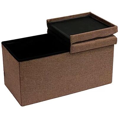 BAKAJI Zitbank met linnen overtrek, voetenbank met houten frame, gevoerde en comfortabele zitting, veelzijdig inzetbaar, ideaal voor slaapkamer, entree, modern design (bruin) BAKAJI Zitbank met linnen overtrek, voetenbank met houten frame, gevoerde en comfortabele zitting, veelzijdig inzetbaar, ideaal voor slaapkamer, entree, modern design (bruin)