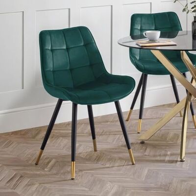 Julian Bowen set van 2 Hadid eetkamerstoelen groen Julian Bowen set van 2 Hadid eetkamerstoelen groen