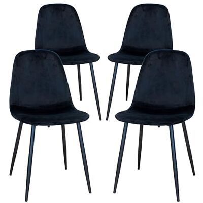GARDENIA Becky Stoelen, Staal, Zwart, 4, Eenheden GARDENIA Becky Stoelen, Staal, Zwart, 4, Eenheden