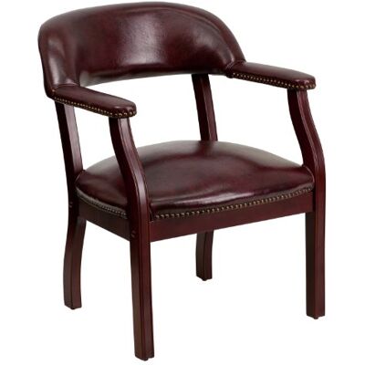 Flash Furniture Diamond Oxblood Luxe conferentiestoel van vinyl met accent nagelbekleding Flash Furniture Diamond Oxblood Luxe conferentiestoel van vinyl met accent nagelbekleding