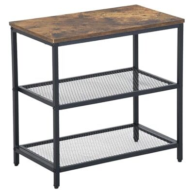 FurnitureR 3-laags keukenrek, bureau-opberg-organizer, staand kruidenrek voor werkblad, keuken, woonkamer, badkamer, industrieel design, vintage bruin FurnitureR 3-laags keukenrek, bureau-opberg-organizer, staand kruidenrek voor werkblad, keuken, woonkamer, badkamer, industrieel design, vintage bruin