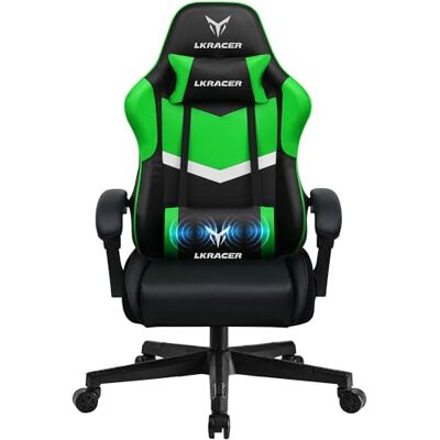 GTPLAYER Gamingstoel, bureaustoel, ergonomische gamingstoel, hoofdsteun, lendenkussen, gevoerde gamingstoel, draaistoel GTPLAYER Gamingstoel, bureaustoel, ergonomische gamingstoel, hoofdsteun, lendenkussen, gevoerde gamingstoel, draaistoel