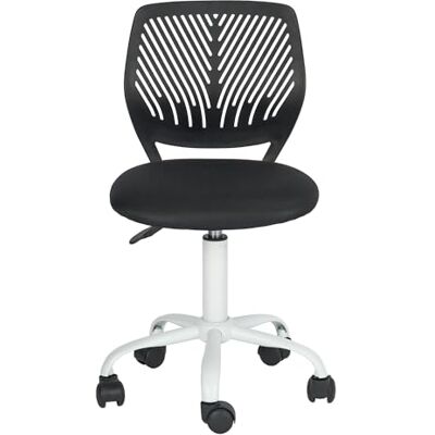 FurnitureR Gamingstoel voor kinderen, bureaustoel, gamerstoel, bureaustoel, ergonomisch modern design, mouwloos, zithoogteverstelling, rubberen wielen, zwart M FurnitureR Gamingstoel voor kinderen, bureaustoel, gamerstoel, bureaustoel, ergonomisch modern design, mouwloos, zithoogteverstelling, rubberen wielen, zwart M
