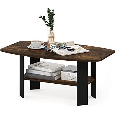 Furinno Simple Design Salontafel, Bijzettafel, Amber Pine/Zwart, 54,9 (D) x 90,2 (B) x 39,9 (H) cm (11179APBK) Furinno Simple Design Salontafel, Bijzettafel, Amber Pine/Zwart, 54,9 (D) x 90,2 (B) x 39,9 (H) cm (11179APBK)