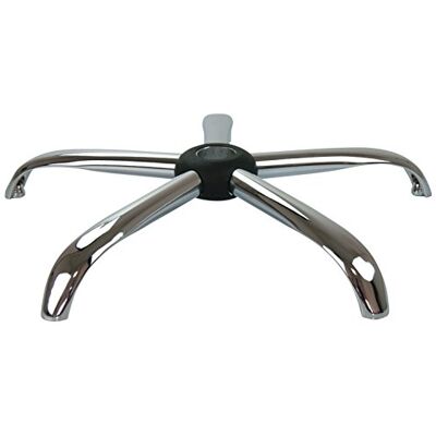 Waytex 78181 Bureaustoelpoot, 5 takken, diameter 64 cm, voor wielen of schaatsen, van verchroomd gepolijst staal Waytex 78181 Bureaustoelpoot, 5 takken, diameter 64 cm, voor wielen of schaatsen, van verchroomd gepolijst staal