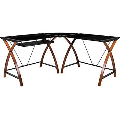 Flash Furniture L-vorm computerbureaus, metaal, zwart, 83,25 "W x 23,5 "D x 29" H Flash Furniture L-vorm computerbureaus, metaal, zwart, 83,25 "W x 23,5 "D x 29" H