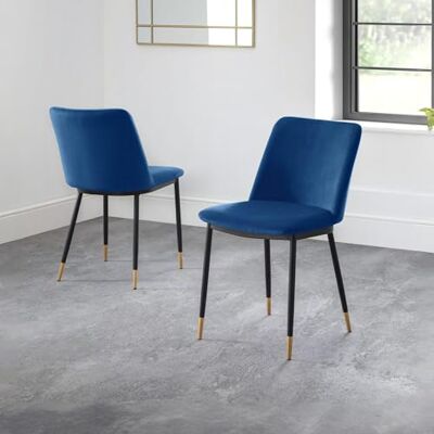 Julian Bowen set van 2 Delaunay eetkamerstoelen Blauw Julian Bowen set van 2 Delaunay eetkamerstoelen Blauw