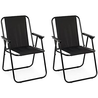 IntimaTe WM Heart Campingstoel, opvouwbare stoel met armleuning, set van 2 klapstoelen, visstoel, comfortabele strandstoel, draagbare relaxstoel, tot 90 kg belastbaar, zwart IntimaTe WM Heart Campingstoel, opvouwbare stoel met armleuning, set van 2 klapstoelen, visstoel, comfortabele strandstoel, draagbare relaxstoel, tot 90 kg belastbaar, zwart