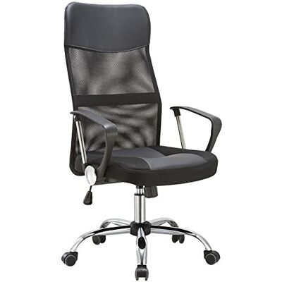 BAKAJI Kantoorstoel - Ergonomisch netrugleuning - Verstelbare hoogte - Draaibaar - Zwart BAKAJI Kantoorstoel - Ergonomisch netrugleuning - Verstelbare hoogte - Draaibaar - Zwart