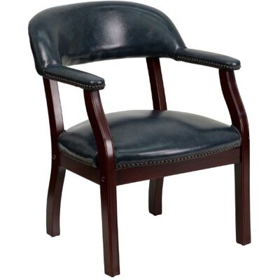 Flash Furniture Luxe conferentiestoel van vinyl met accent nagelbekleding Flash Furniture Luxe conferentiestoel van vinyl met accent nagelbekleding