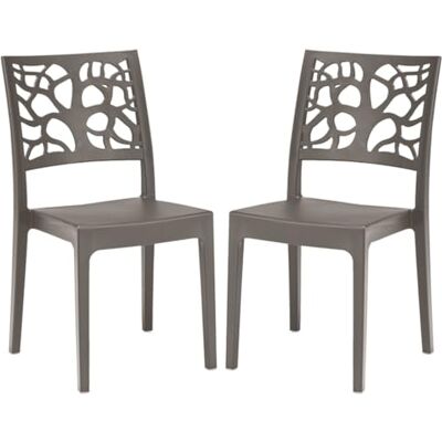 GARDENIA Teti Stoelen, Polypropyleen, Taupe, 2, Units GARDENIA Teti Stoelen, Polypropyleen, Taupe, 2, Units
