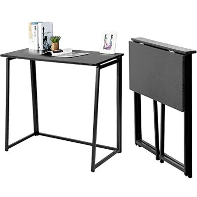 MEUBLE COSY Bureaus, opvouwbare tafel, ruimtebesparende computertafel werktafel, structuur van PVC en metaal, voor thuiskantoor, werkkamer, zwart, 80x41,5x74cm MEUBLE COSY Bureaus, opvouwbare tafel, ruimtebesparende computertafel werktafel, structuur van PVC en metaal, voor thuiskantoor, werkkamer, zwart, 80x41,5x74cm
