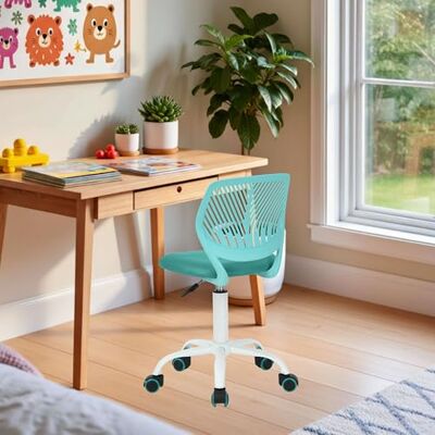 FurnitureR Kinderstoel in hoogte verstelbaar voor bureau, ergonomische kleurrijke jeugdstoel met rugleuning en armleuningen, draaistoel met 5 wielen, voor kinderen van 3-10 jaar, tot 100 kg belastbaar FurnitureR Kinderstoel in hoogte verstelbaar voor bureau, ergonomische kleurrijke jeugdstoel met rugleuning en armleuningen, draaistoel met 5 wielen, voor kinderen van 3-10 jaar, tot 100 kg belastbaar