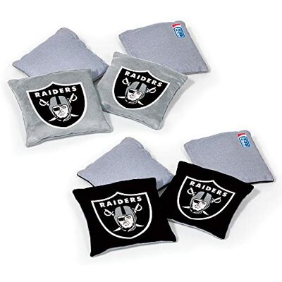 Wild Sports NFL Las Vegas Raiders 8pk dubbelzijdige bonentassen, teamkleur Wild Sports NFL Las Vegas Raiders 8pk dubbelzijdige bonentassen, teamkleur
