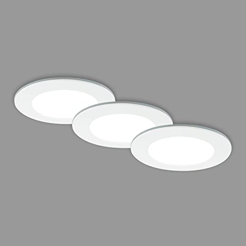 Briloner Set van 3 LED inbouwspots plafond, inbouwspots CCT, LED inbouwspot badkamer, inbouwspot badkamer IP44, wit, 92x45 (DxH)