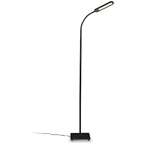 B.K.Licht I Vloerlamp I CCT I LED I touch I dimbaar I zwart I voor woonkamer I voor binnen I dimbare staande lamp I staande lampen I booglamp I leeslamp I h: 158.6cm I staanlamp met 1 lichts I 600Lm I 6,5W I vloerlampen