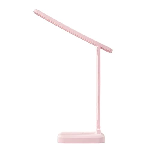 Ceholyd Led Bureaulamp Oogzorgende Tafellamp USB Opladen Bureaulampen Aanraakbaar Dimmen Leeslamp (Roze)