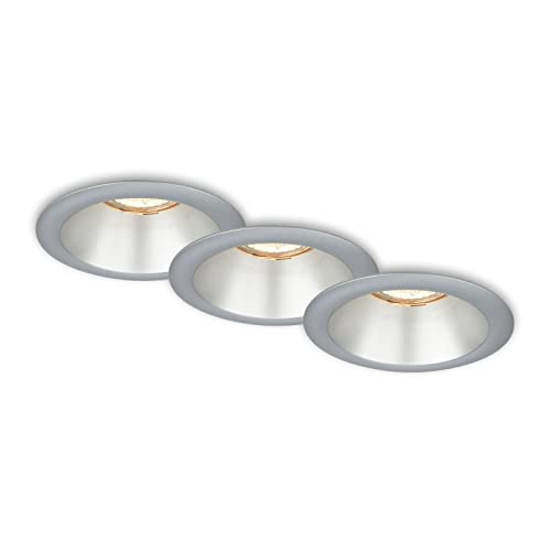 Briloner Set van 3 inbouwspots, inbouwlamp GU10, inbouwspots, mat chroom, 95x61 mm