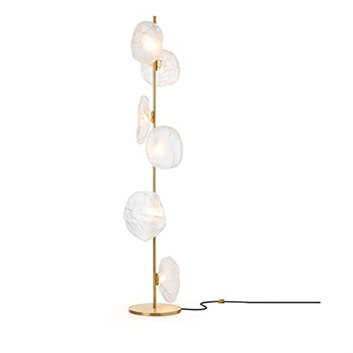 Hdbcbdj vloerlampen Woonkamer Bank Vloerlamp Villa Verticale Glazen Decoratieve Lamp Vloerlamp (Size : White2)