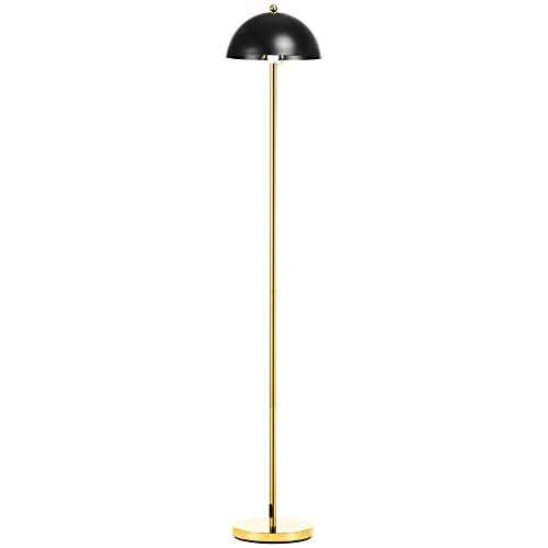 HOMCOM vloerlamp, vloerlamp, 40 W vloerlamp met E27-fitting, retro vloerlamp voor woonkamer, slaapkamer, hoogte 160 cm, metaal, excl. lamp