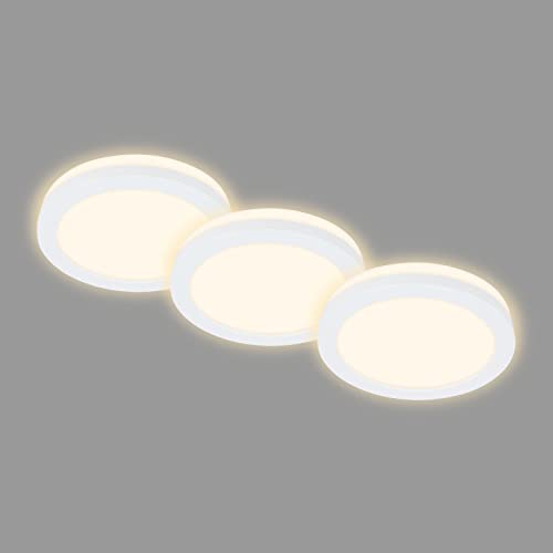 Briloner Set van 3 plafondinbouwspots, LED inbouwspots, badkamer inbouwspot, badkamer inbouwspot IP44, wit, 84x36,5 mm (DxH)