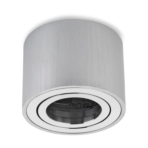 Sweet Led Plafondspots opbouw plat 50mm aluminium opbouwspots draaibaar Ø 80mm 230V opbouwspot aluminium geborsteld, rond