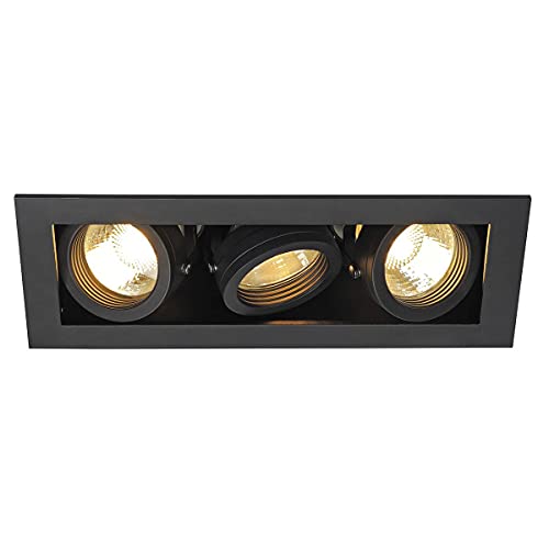 SLV plafondinbouwarmatuur KADUX 3 / spot, schijnwerper, plafondspot, plafondarmatuur, inbouwarmatuur led, binnenverlichting / GU10 50W zwart