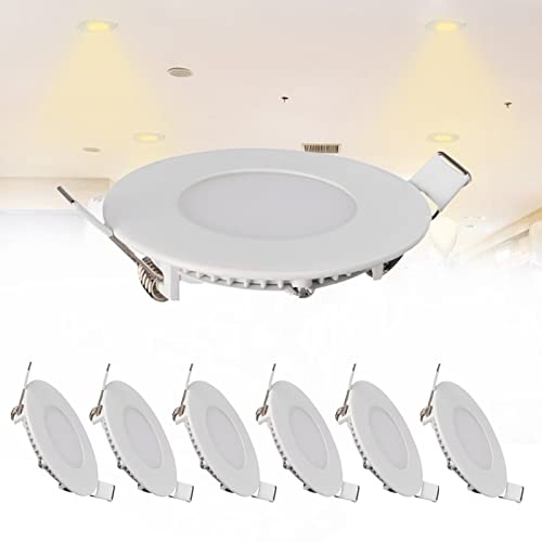 WZLMZ 6W LED-inbouwarmaturen, 4500K daglichtwitte inbouwplafondlampen, gat Φ 130 mm, 360lm led-downlights plafond voor woonkamer hal