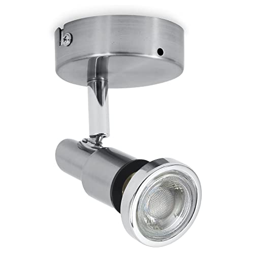 B.K.Licht I Wandspot Badkamer I badkamerlamp I wandlampen I plafondspots met 1 lichts I draaibar I wandlamp I badkamerverlichting I badkamer lamp I spotjes I IP44 I incl. GU10 I 3.000K I 400Lm I 5W wandverlichting I spots