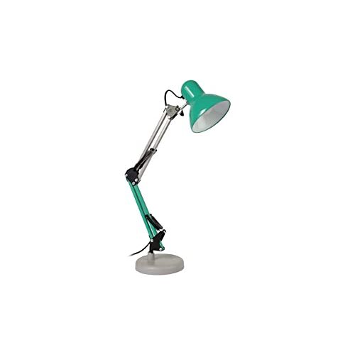 Fisura Vintage bureaulamp "Ralph". Flexo lamp compatibel met E27 lampen. Metalen bureaulamp, 14 cm x 14 cm x 57 cm. (Mint en grijs)