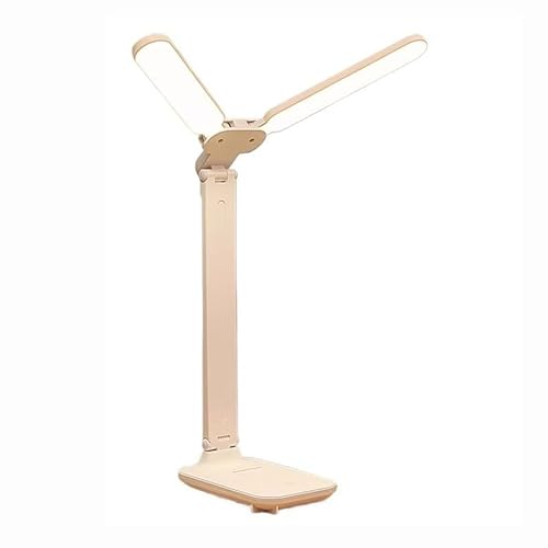 GRFIT Boek Lamp Moderne bureaulamp, LED-bureaulampen met dubbele kop for thuiskantoor, heldere bureaulamp met USB-oplaadpoort, 3 lichtmodi en traploos dimmen Leeslampje