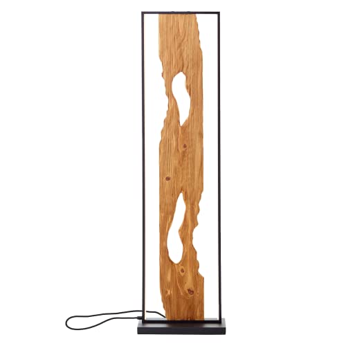 Brilliant LED vloerlamp 120cm vloerlamp hout/zwart, LED hoeklamp aluminium/metaal/hout, lamp woonkamer vloerlamp moderne vloerlamp 1x LED geïntegreerd, 20W, houten lamp, LED hoeklamp