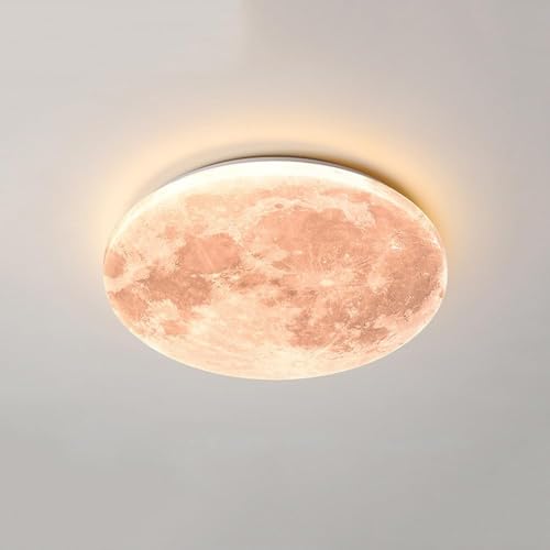 Gerrit Ronde Maan Plafondlamp, Dimbare Inbouw Plafondlamp Armatuur Cirkel Ronde LED Plafondlamp Hedendaagse Moderne Keuken Plafondlamp for Kinderen Slaapkamer Eetkamer Hal, 3000K-6000K (Size : 48cm)